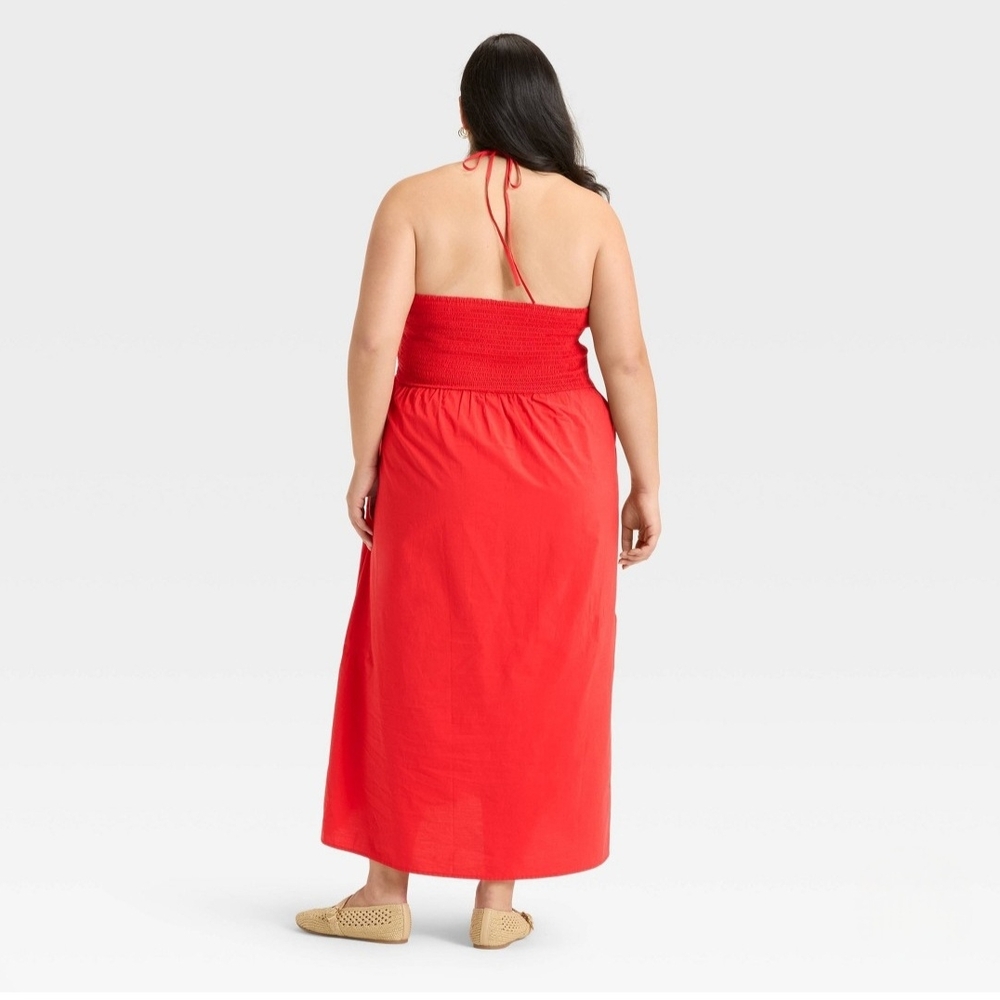 Women's Maxi Halter A-Line Dress - Universal Thread Red 2X - Picture 2 of 3